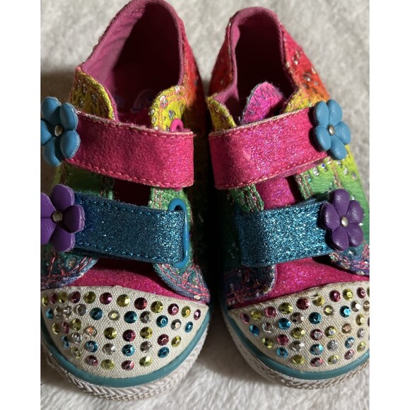 Twinkle Toes Skechers Toddler Size 5 Glitter Hook Loop Light-Up Shoes - Picture 8 of 9
